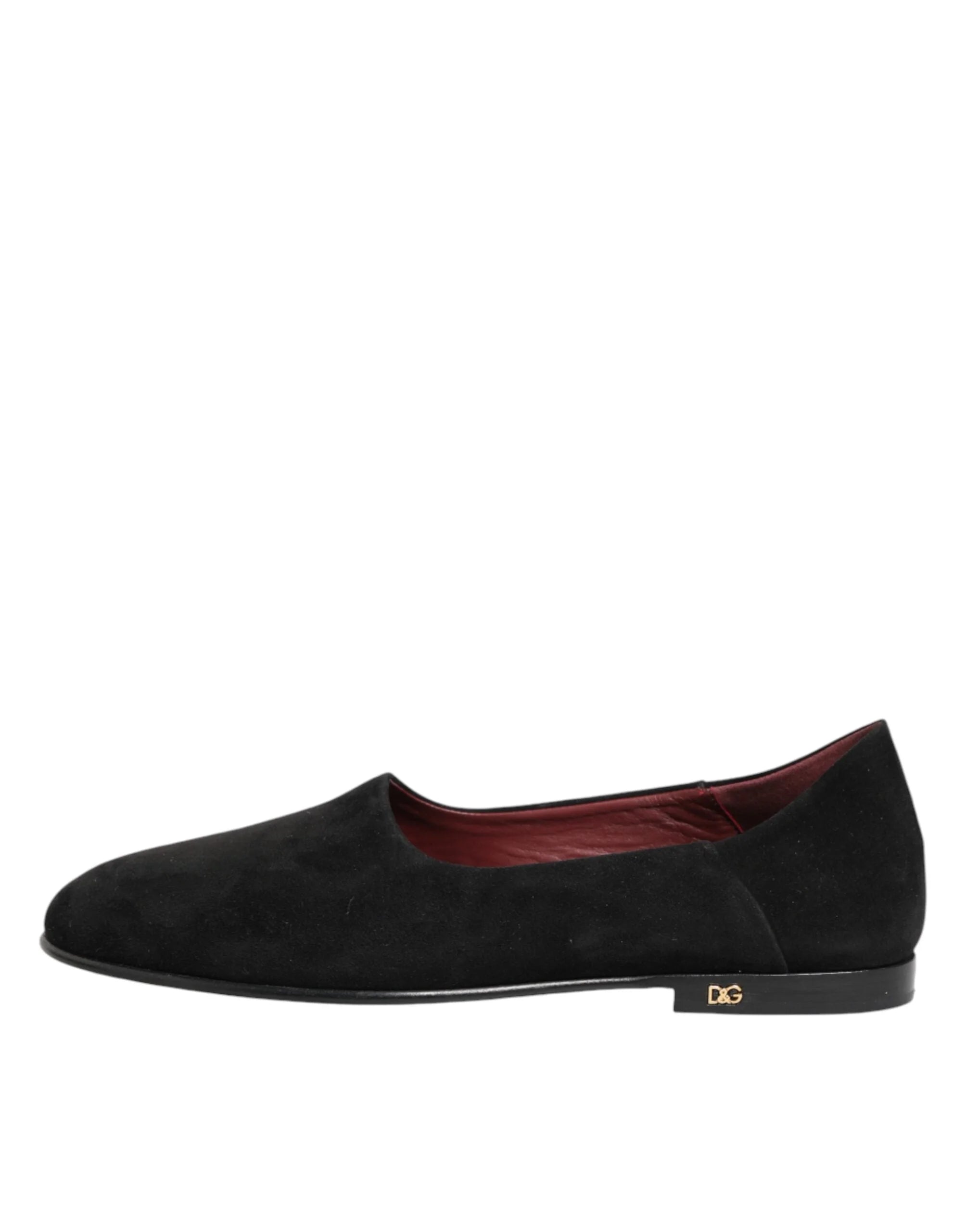 Dolce & Gabbana Black Leather Suede Slip On Loafers Dress Shoes - EU40/US7