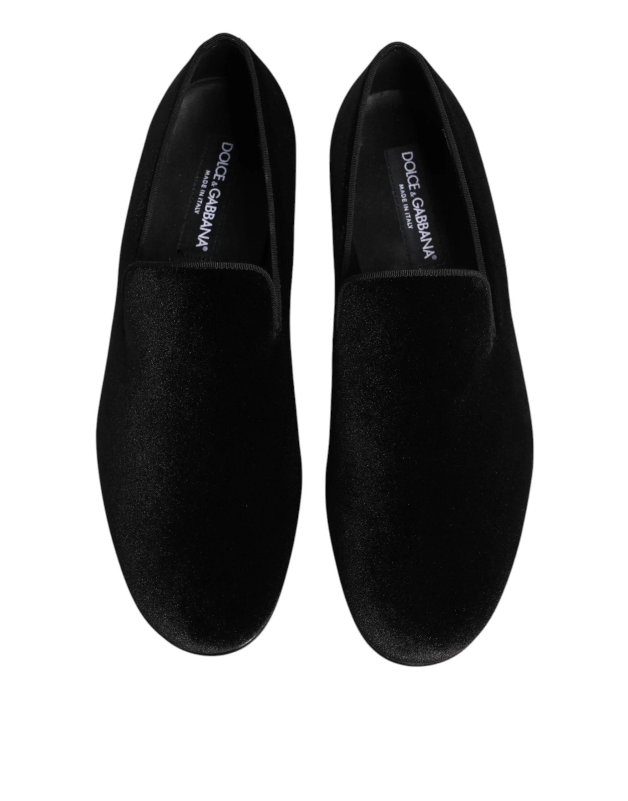 Dolce & Gabbana Black Leather Suede Slip On Loafers Dress Shoes - EU41/US8