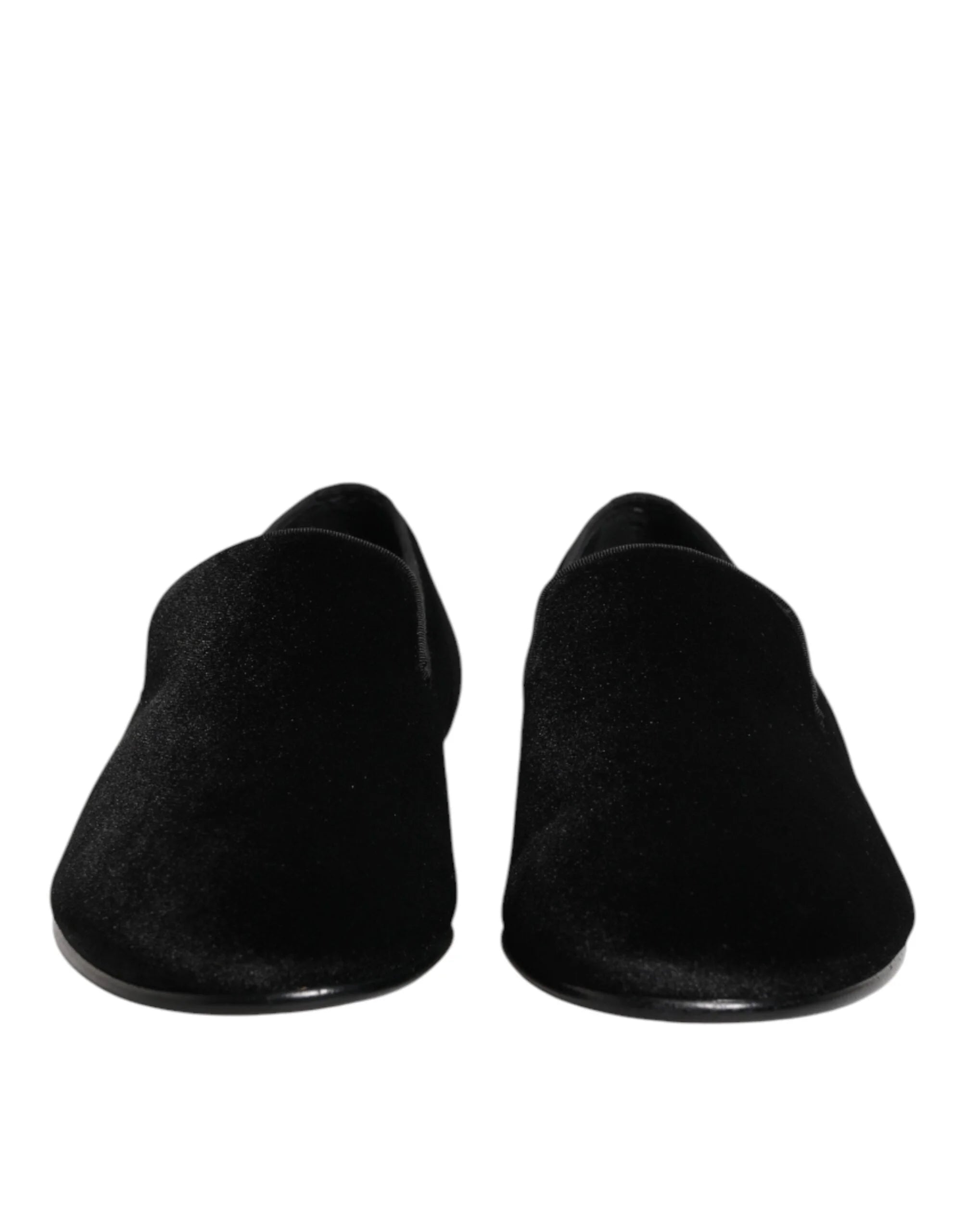 Dolce & Gabbana Black Leather Suede Slip On Loafers Dress Shoes - EU41/US8