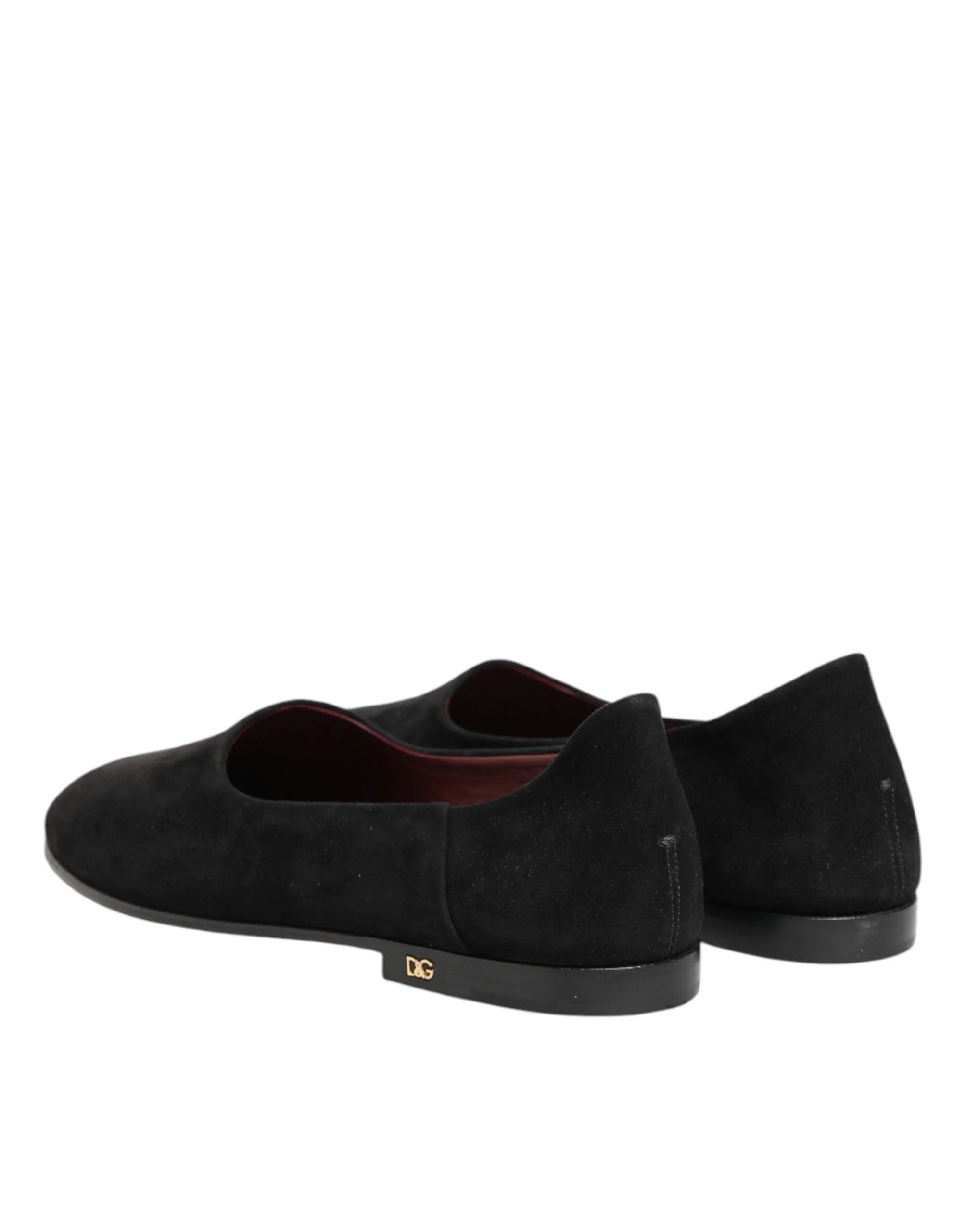 Dolce & Gabbana Black Leather Suede Slip On Loafers Dress Shoes - EU40/US7