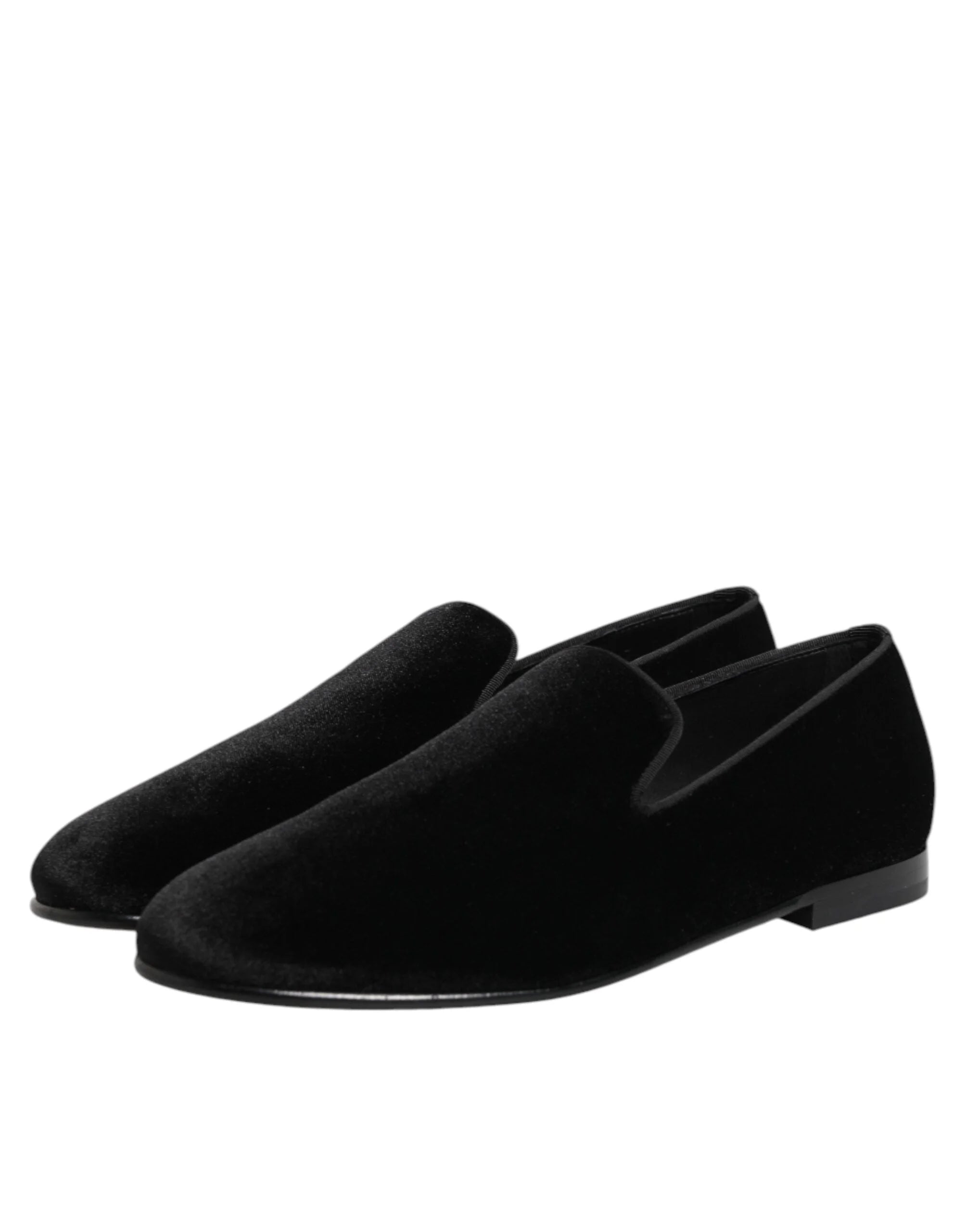 Dolce & Gabbana Black Leather Suede Slip On Loafers Dress Shoes - EU41/US8
