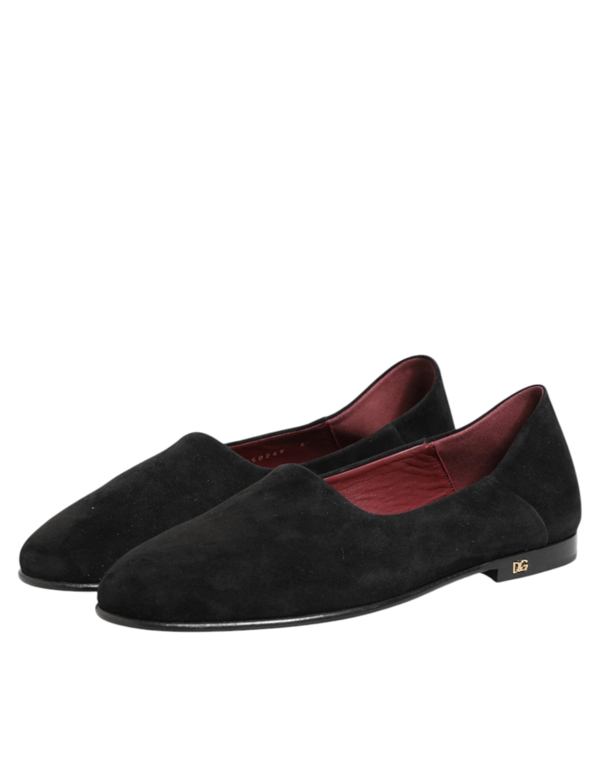 Dolce & Gabbana Black Leather Suede Slip On Loafers Dress Shoes - EU40/US7