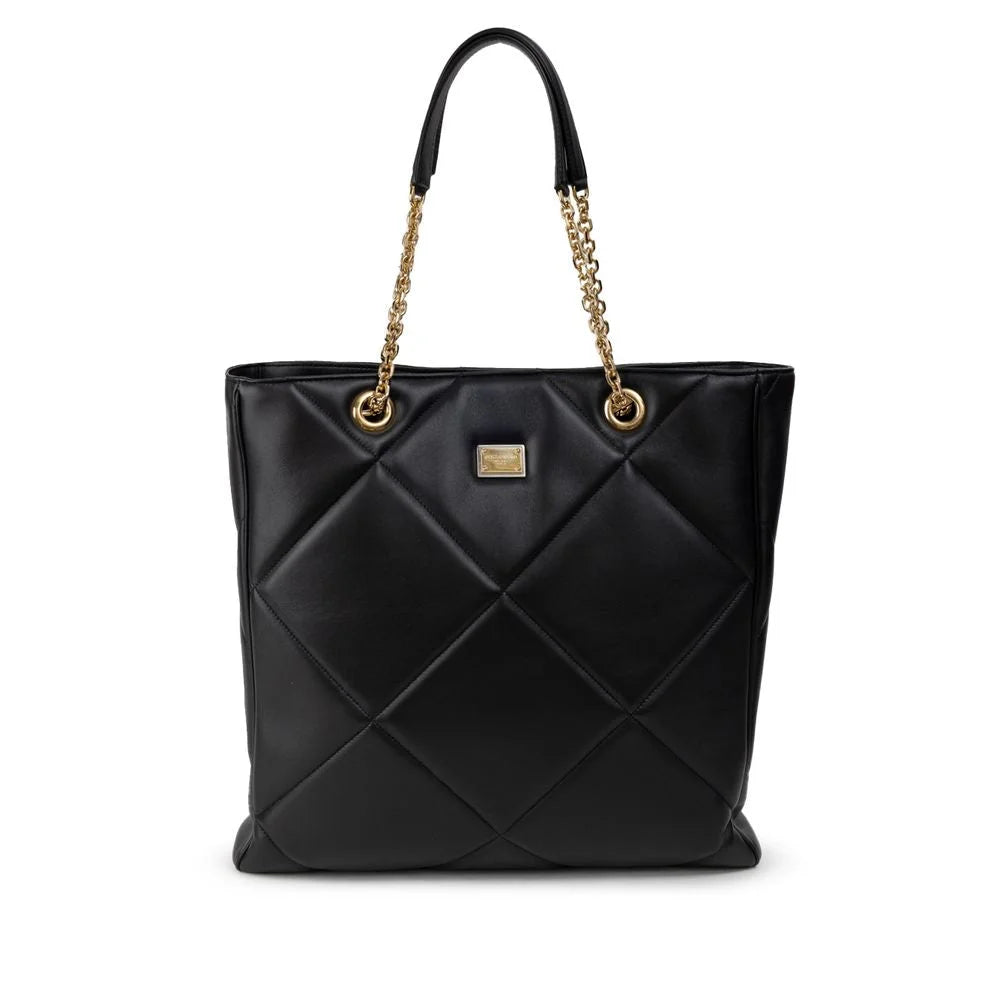 Dolce & Gabbana Black Leather Tote Bag