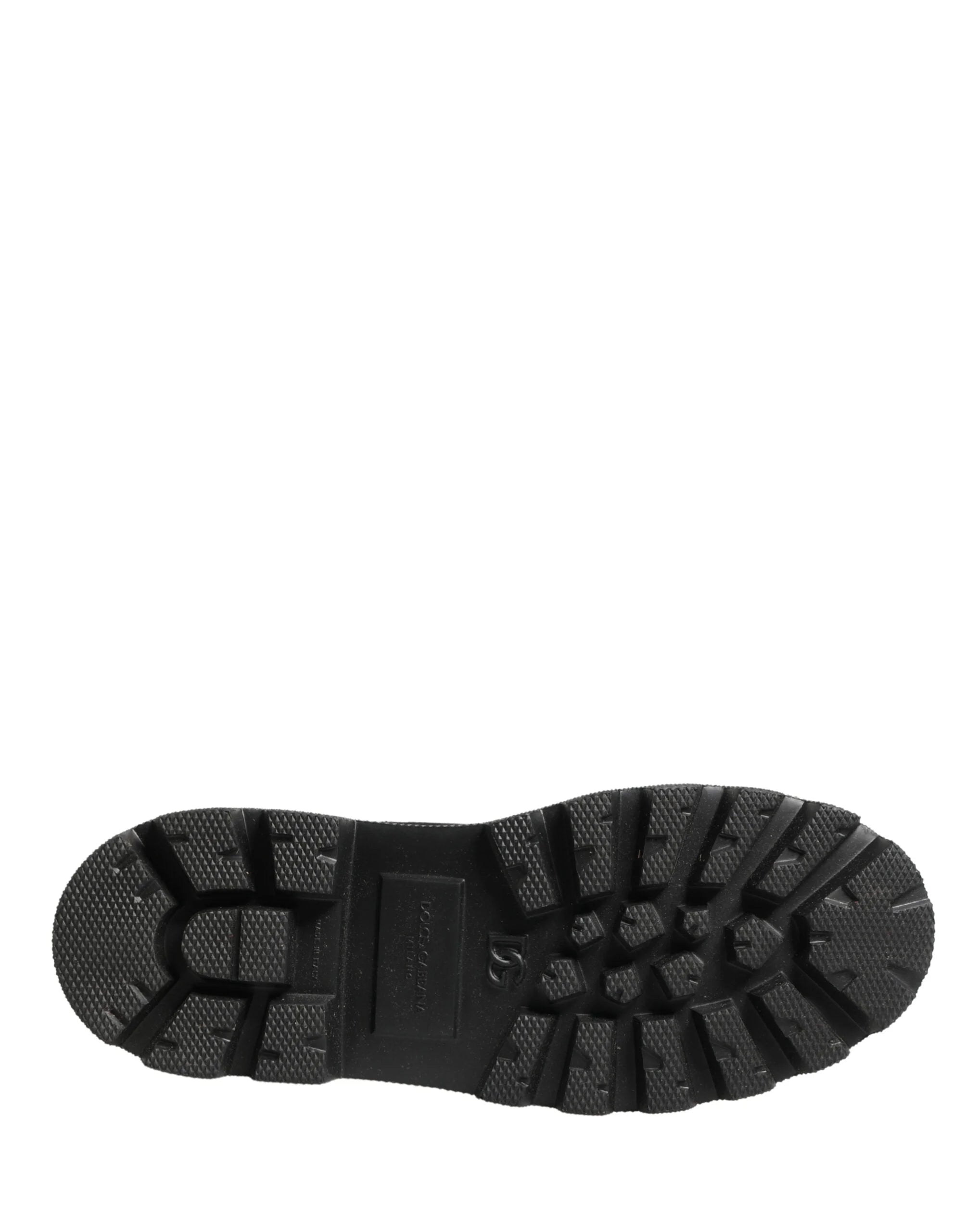 Dolce & Gabbana Black Leather Trek Sole Combat Boots Shoes - EU44/US11