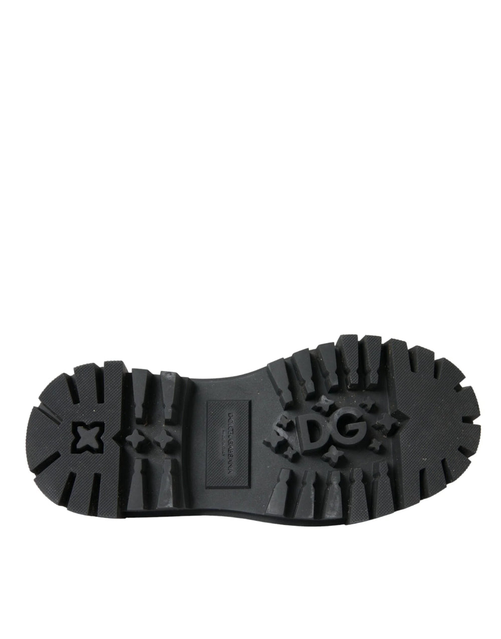 Dolce & Gabbana Black Leather Trekking Derby Embellished Shoes - EU35.5/US5 - Boots