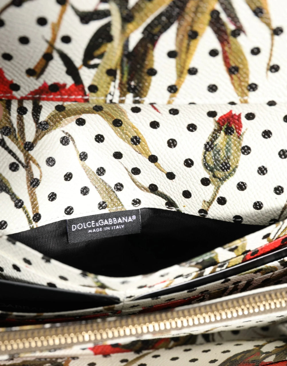 Dolce & Gabbana Black Leather Trifold Logo Plaque Card Holder Wallet - Wallets