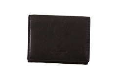 Dolce & Gabbana Black Leather Trifold Purse Belt Multi Kit Wallet - Wallets
