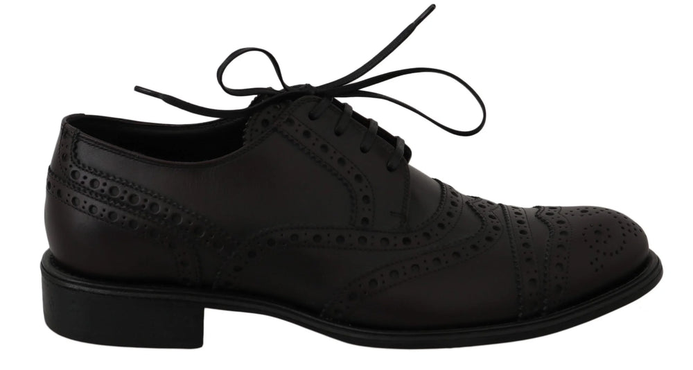 Dolce & Gabbana Black Leather Wingtip Oxford Dress Shoes - EU39/US6 - Shoes