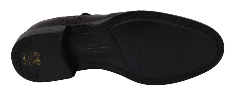 Dolce & Gabbana Black Leather Wingtip Oxford Dress Shoes - EU39/US6 - Shoes