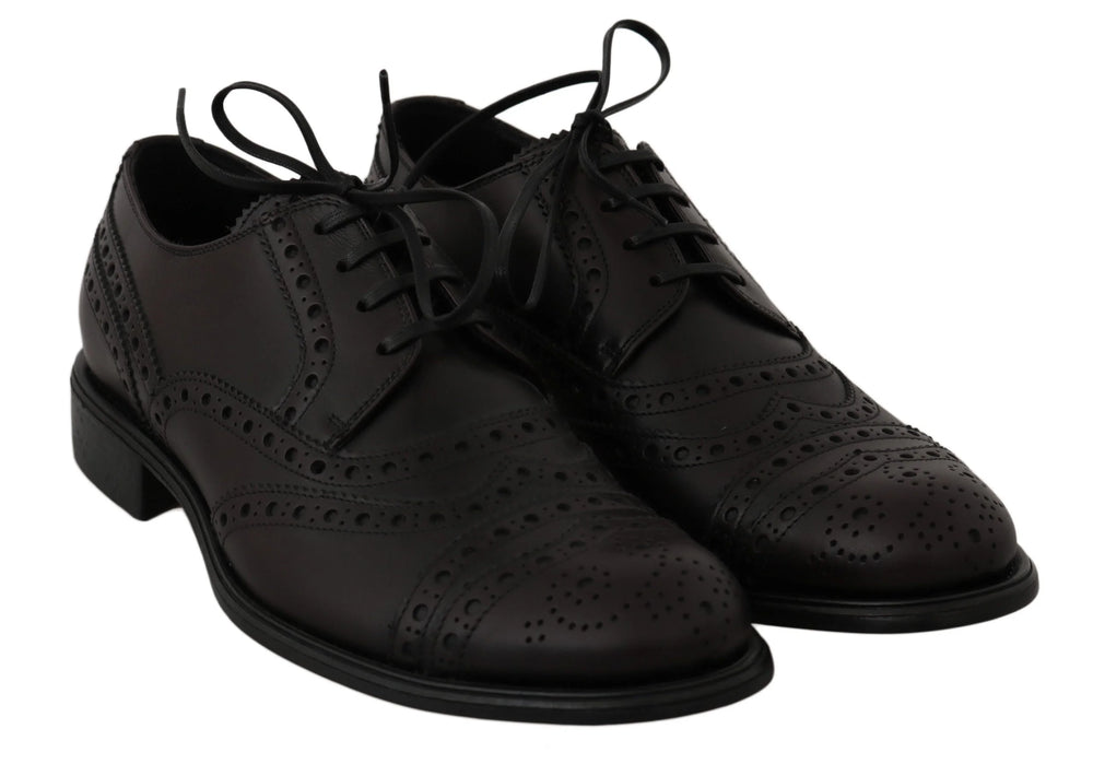 Dolce & Gabbana Black Leather Wingtip Oxford Dress Shoes - EU39/US6 - Shoes