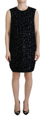 Dolce & Gabbana Black Leopard Shift Mini Polyester Dress - IT40|S - Dresses