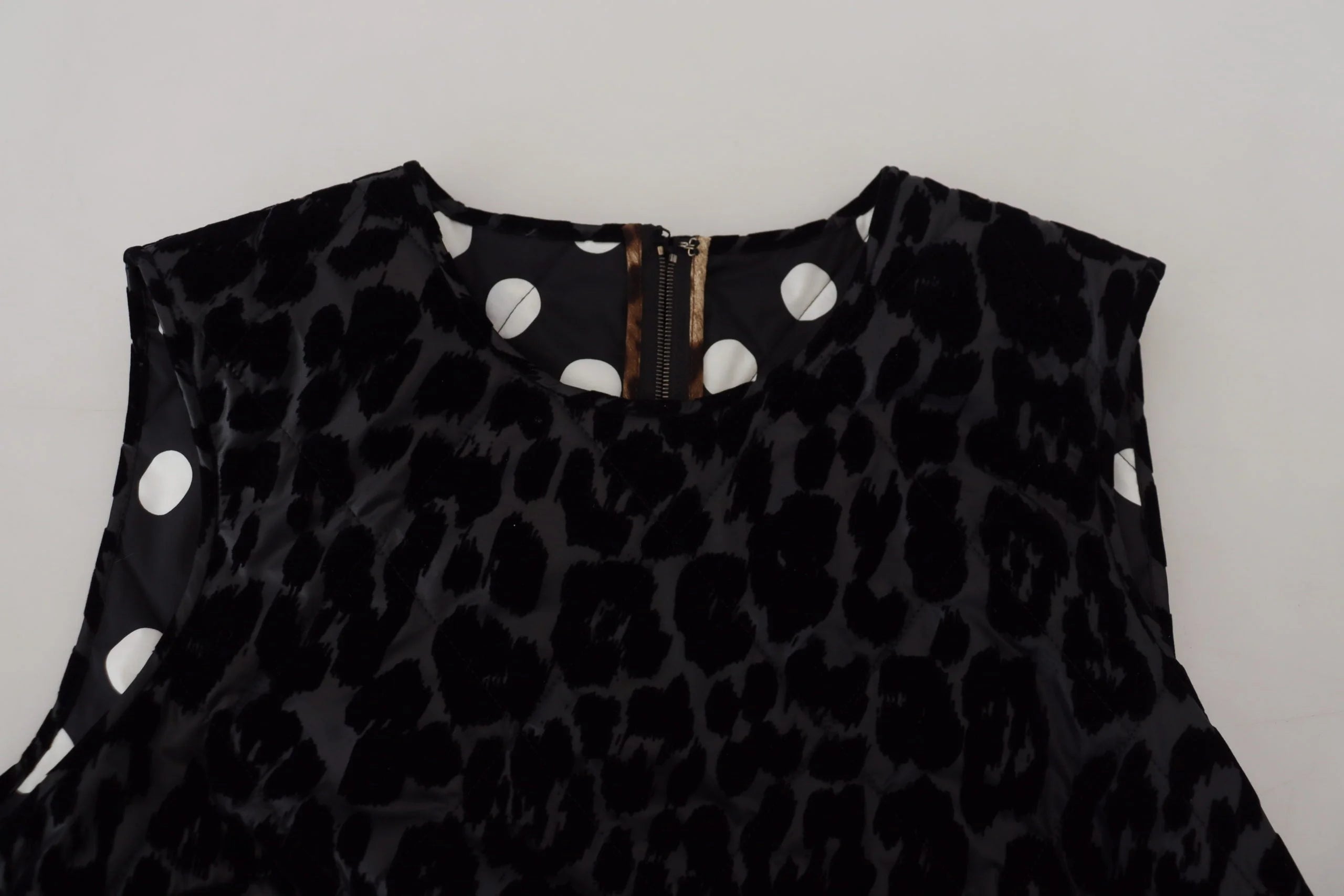 Dolce & Gabbana Black Leopard Shift Mini Polyester Dress - IT40|S - Dresses