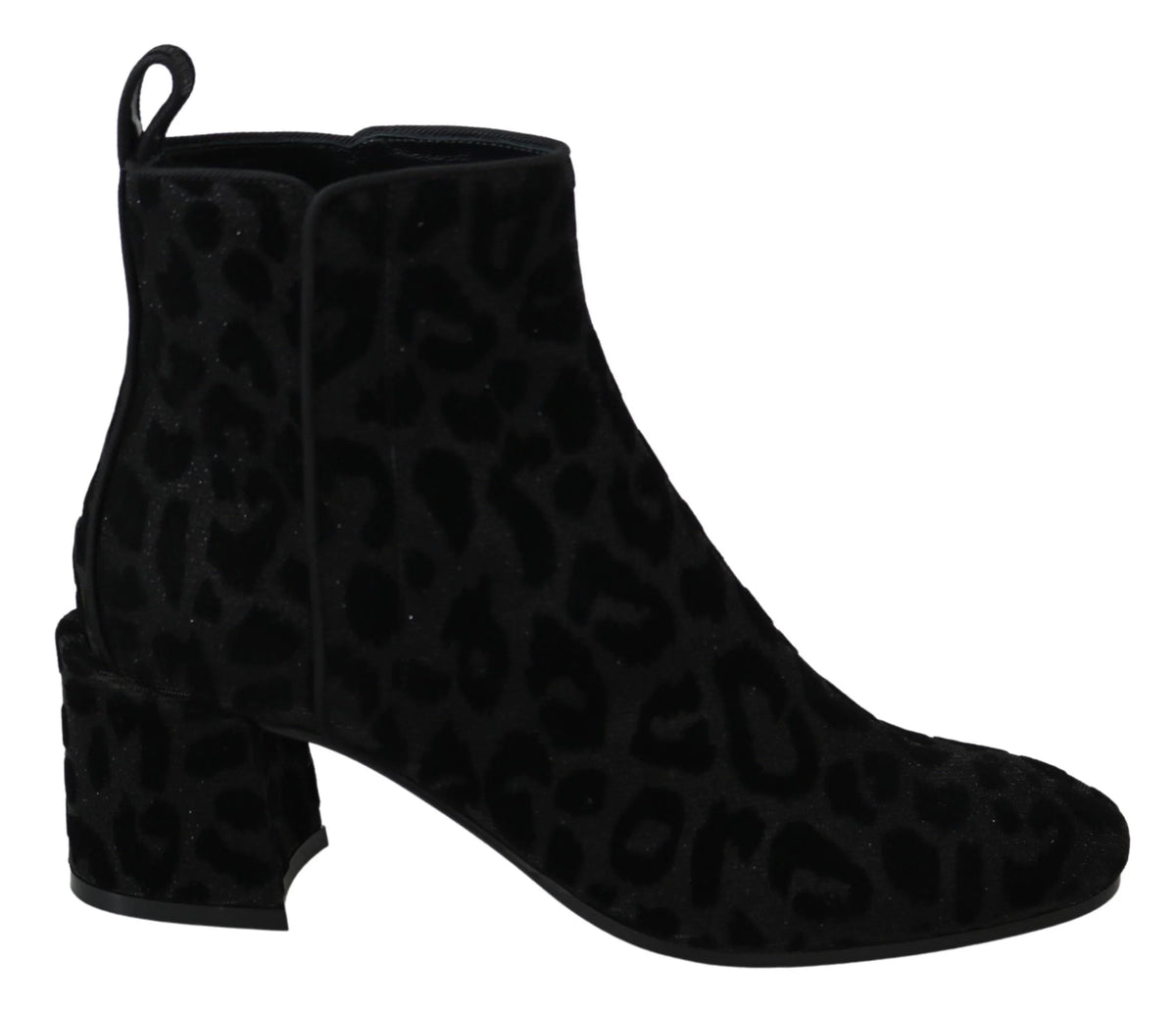 Dolce & Gabbana Black Leopard Short Boots Zipper Shoes - EU36.5/US6 - Boots