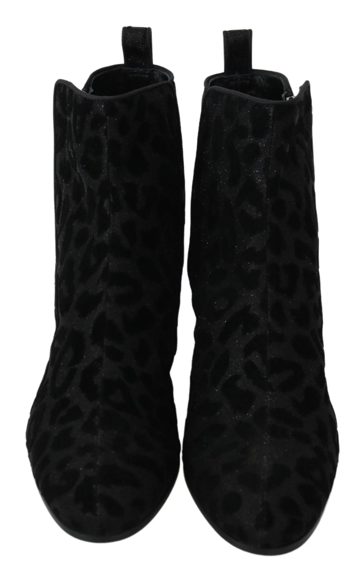 Dolce & Gabbana Black Leopard Short Boots Zipper Shoes - EU36.5/US6 - Boots