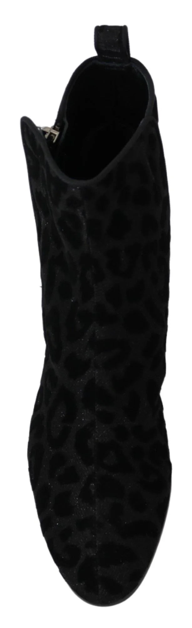 Dolce & Gabbana Black Leopard Short Boots Zipper Shoes - EU36.5/US6 - Boots