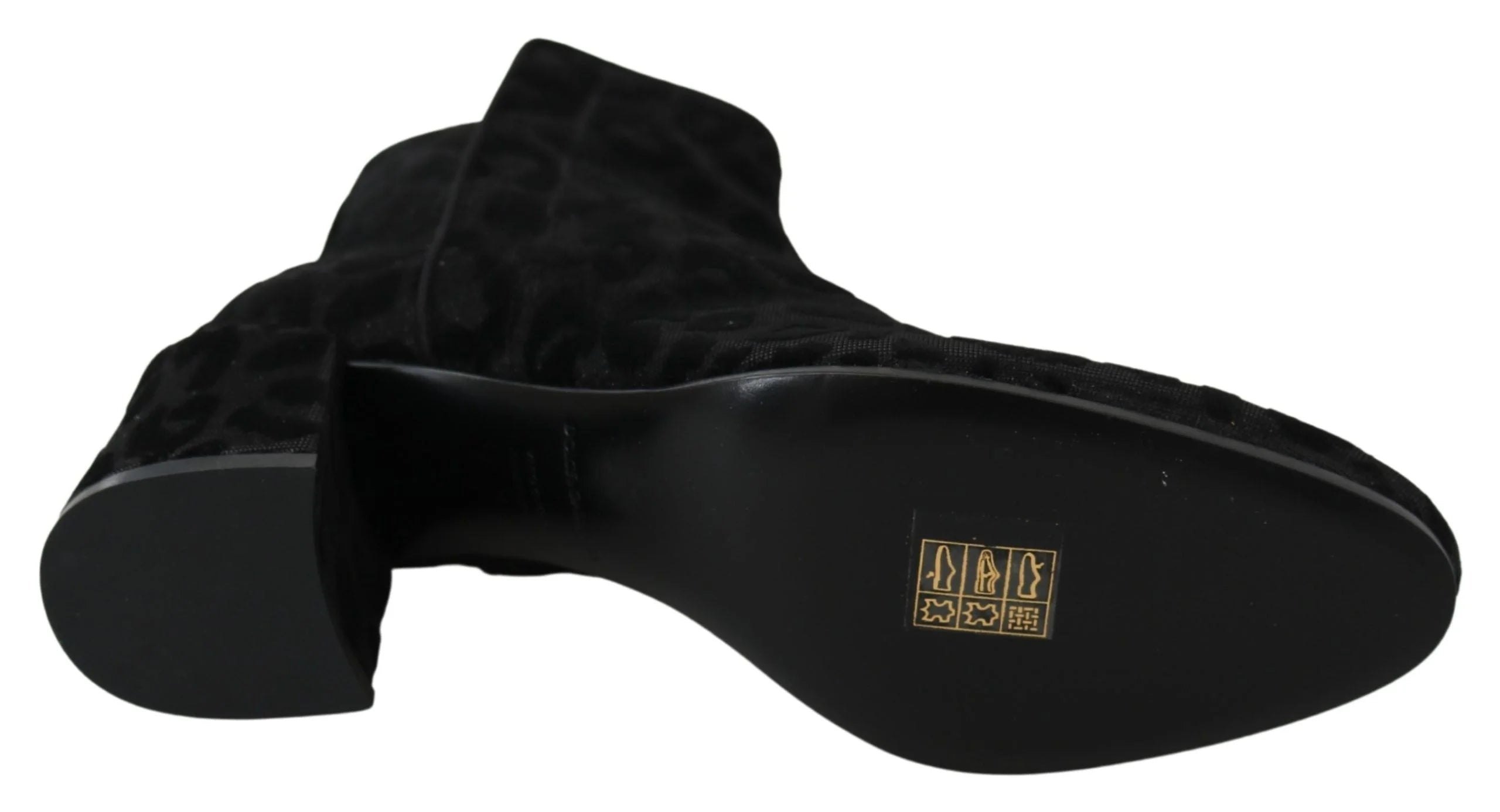 Dolce & Gabbana Black Leopard Short Boots Zipper Shoes - EU36.5/US6 - Boots