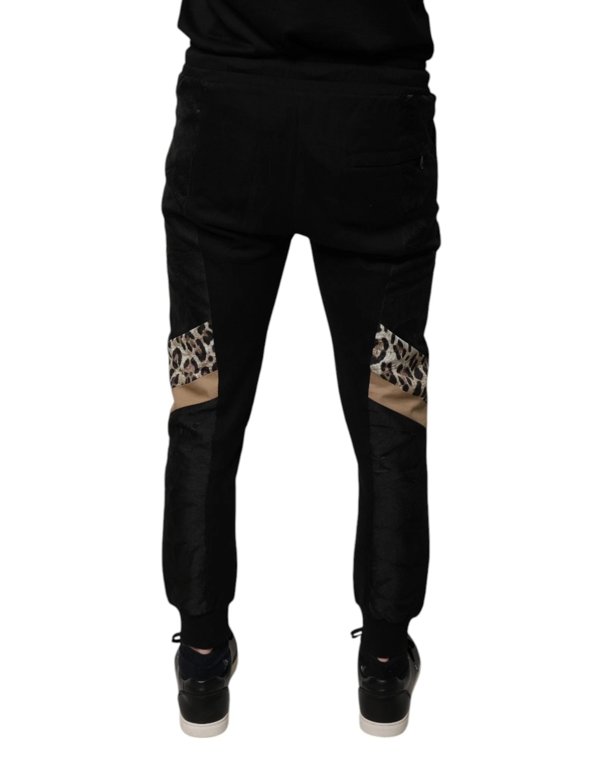 Dolce & Gabbana Black Leopard Slim Fit Jogger Pants - IT44 | XS - Joggers