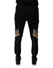 Dolce & Gabbana Black Leopard Slim Fit Jogger Pants - IT44 | XS - Joggers