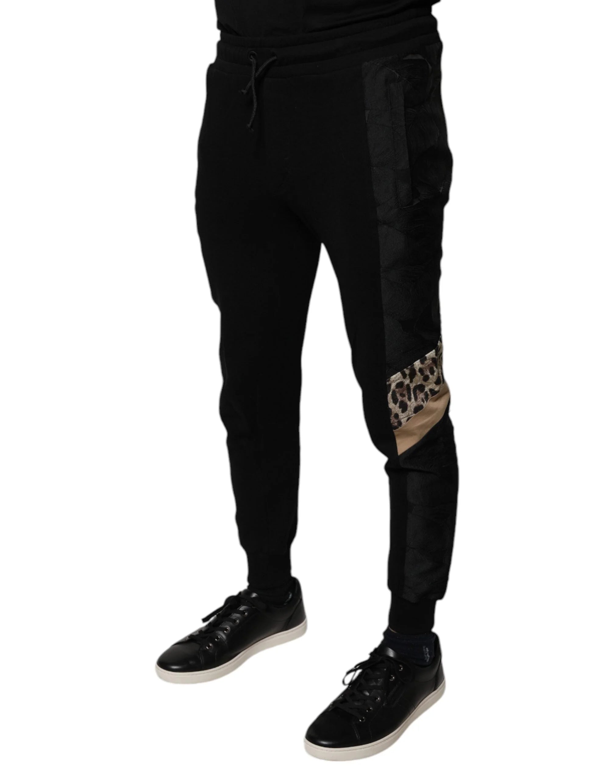 Dolce & Gabbana Black Leopard Slim Fit Jogger Pants - IT44 | XS - Joggers