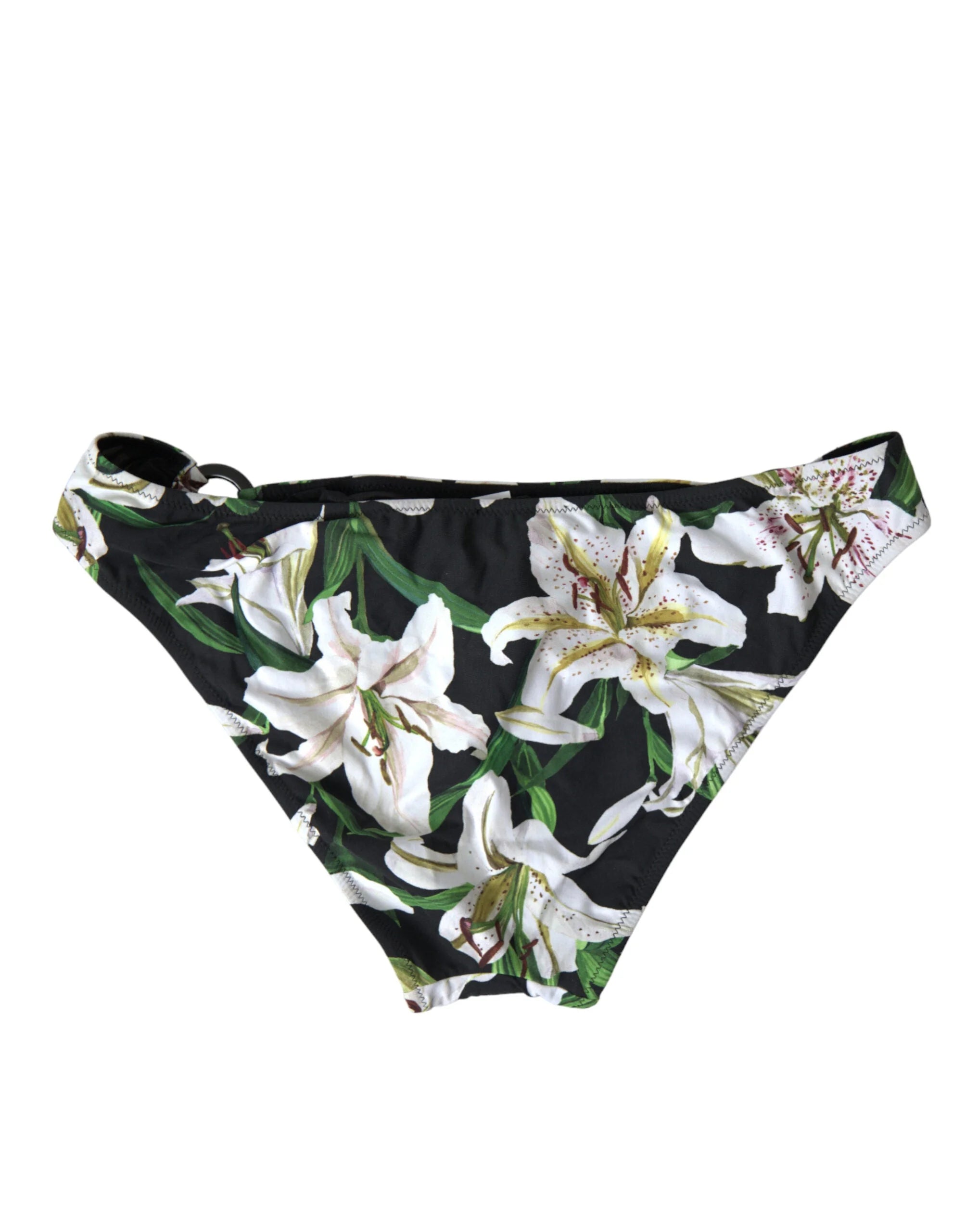 Dolce & Gabbana Black Lily Print Swimwear Bottom Beachwear Bikini - IT4 | L - Classic Bikinis