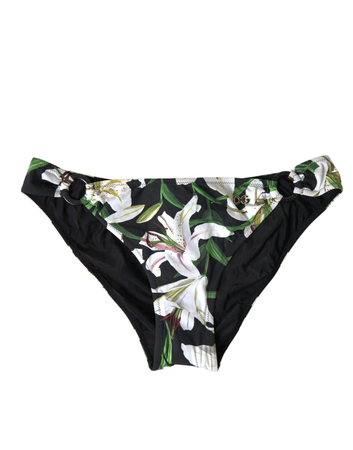 Dolce & Gabbana Black Lily Print Swimwear Bottom Beachwear Bikini - IT4 | L - Classic Bikinis