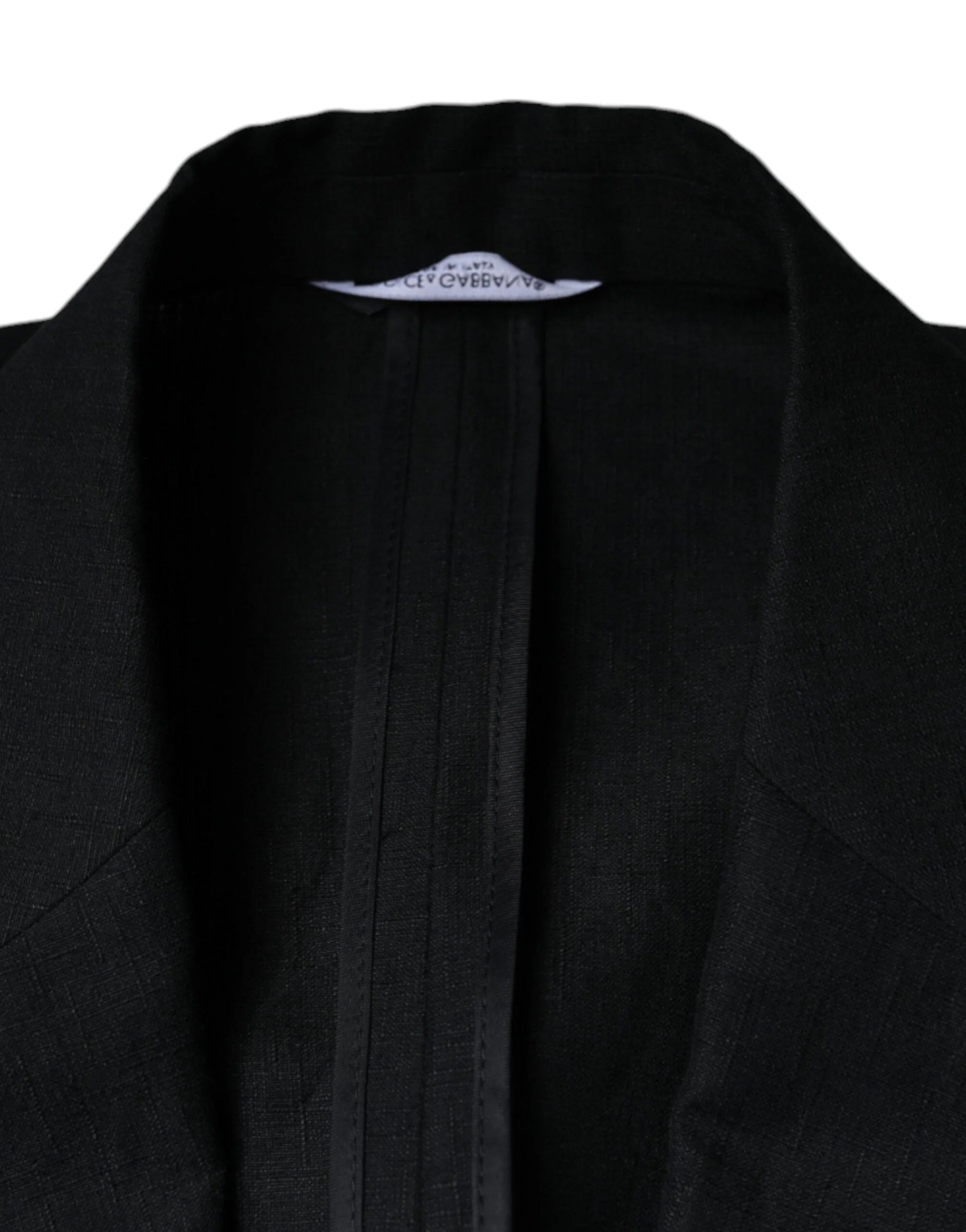 Dolce & Gabbana Black Linen Double Breasted Dress Blazer - IT54 | XL - Sport Jackets