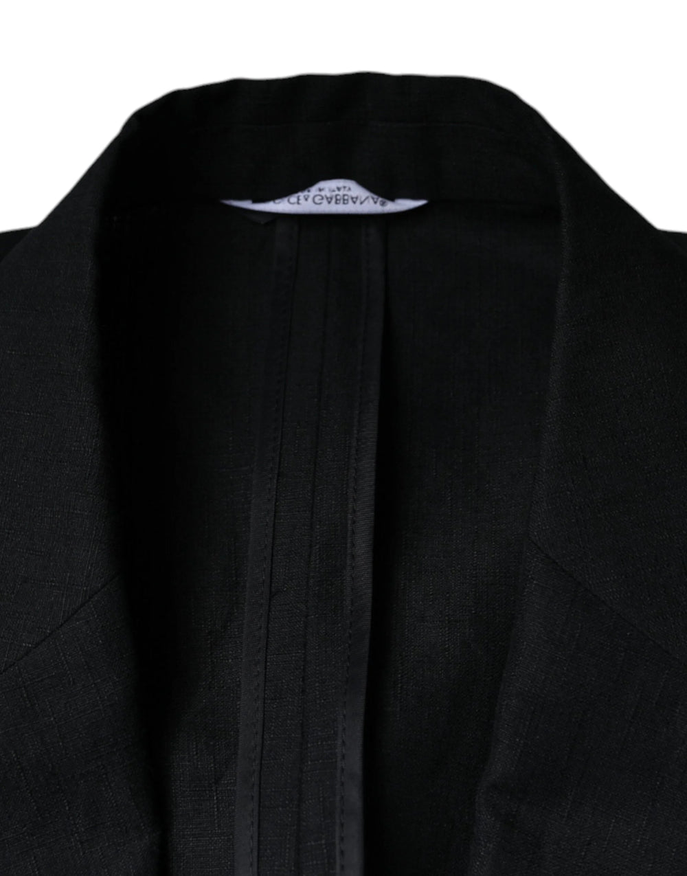 Dolce & Gabbana Black Linen Double Breasted Dress Blazer - IT54 | XL - Sport Jackets