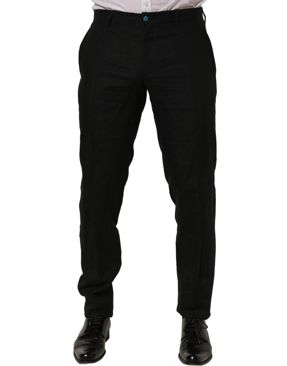Dolce & Gabbana Black Linen Skinny Leg Dress Trouser Pants - IT48 | M