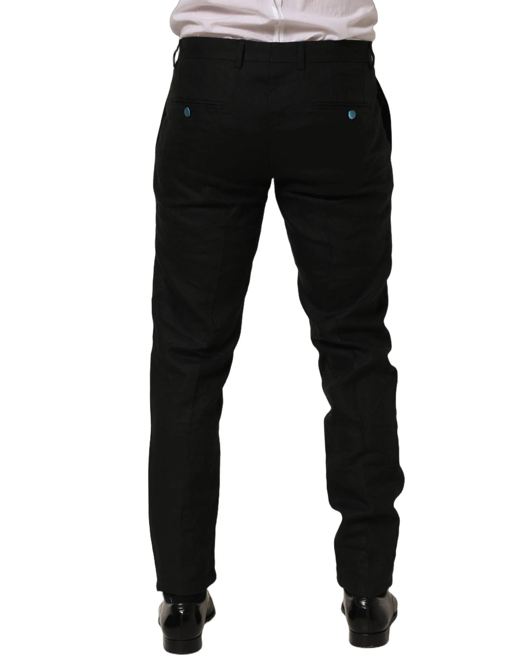 Dolce & Gabbana Black Linen Skinny Leg Dress Trouser Pants - IT48 | M