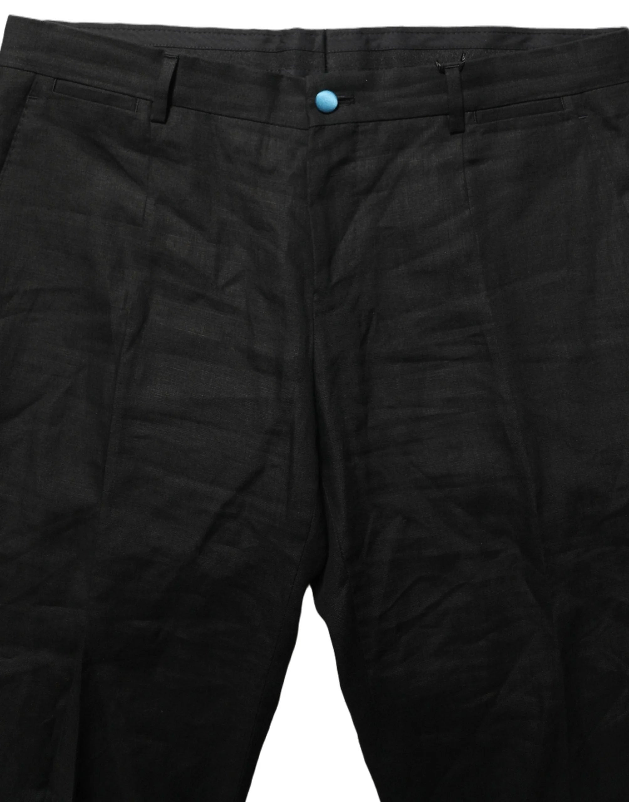 Dolce & Gabbana Black Linen Skinny Leg Dress Trouser Pants - IT48 | M