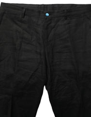 Dolce & Gabbana Black Linen Skinny Leg Dress Trouser Pants - IT48 | M