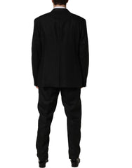 Dolce & Gabbana Black Linen Slim Fit Formal 2 Piece Suit - IT58 | 3XL