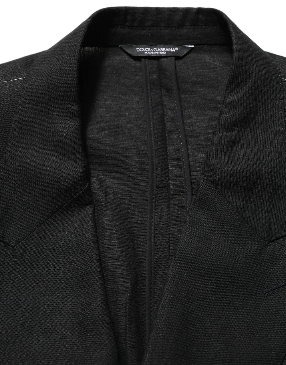 Dolce & Gabbana Black Linen Slim Fit Formal 2 Piece Suit - IT58 | 3XL