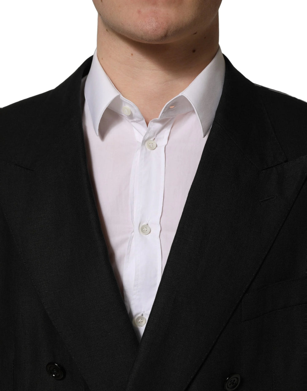 Dolce & Gabbana Black Linen Slim Fit Formal 2 Piece Suit - IT58 | 3XL