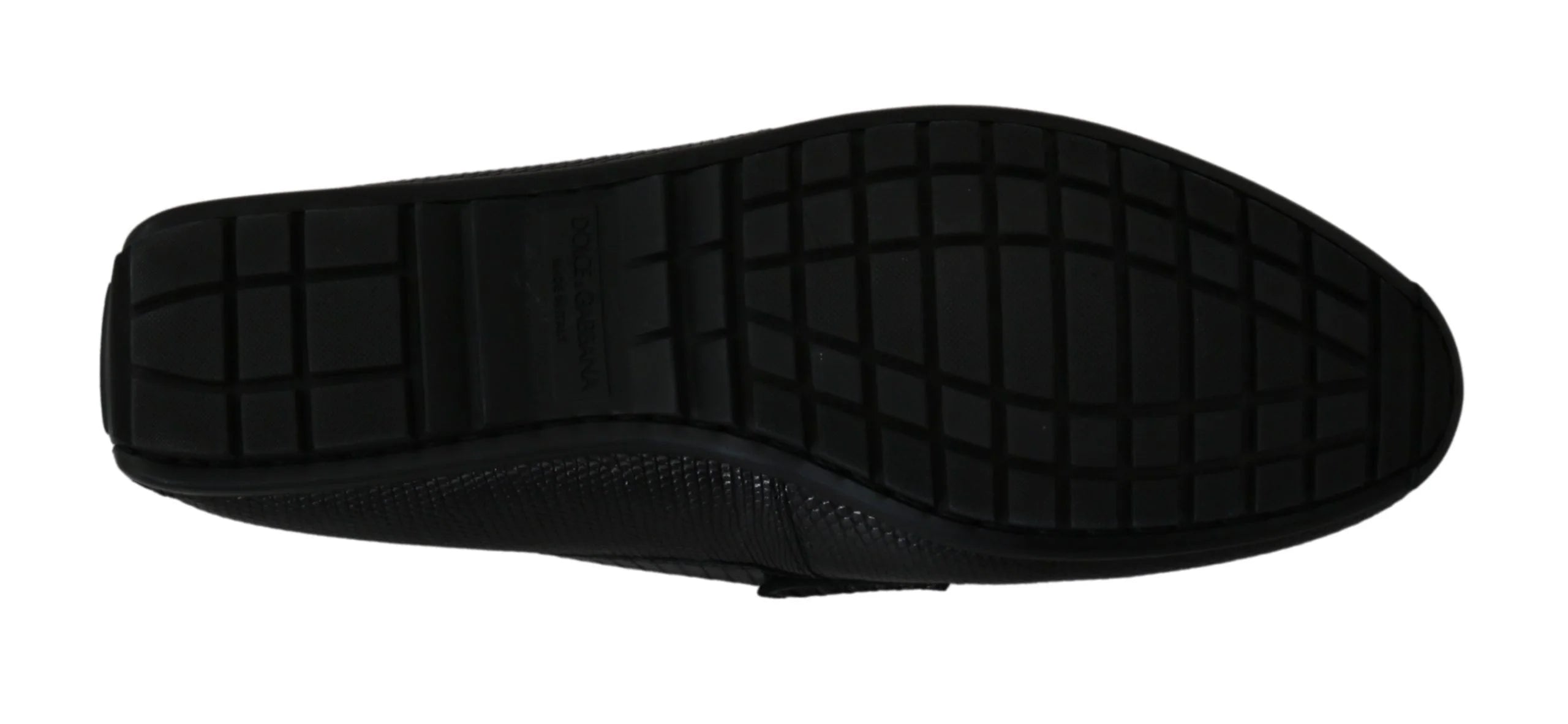 Dolce & Gabbana Black Lizard Leather Flat Loafers Shoes - EU39/US6
