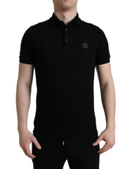 Dolce & Gabbana Black Logo Collared Short Sleeve T-shirt - IT46 | S - Polos