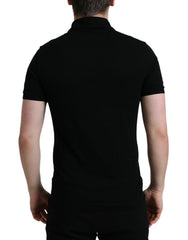 Dolce & Gabbana Black Logo Collared Short Sleeve T-shirt - IT46 | S - Polos