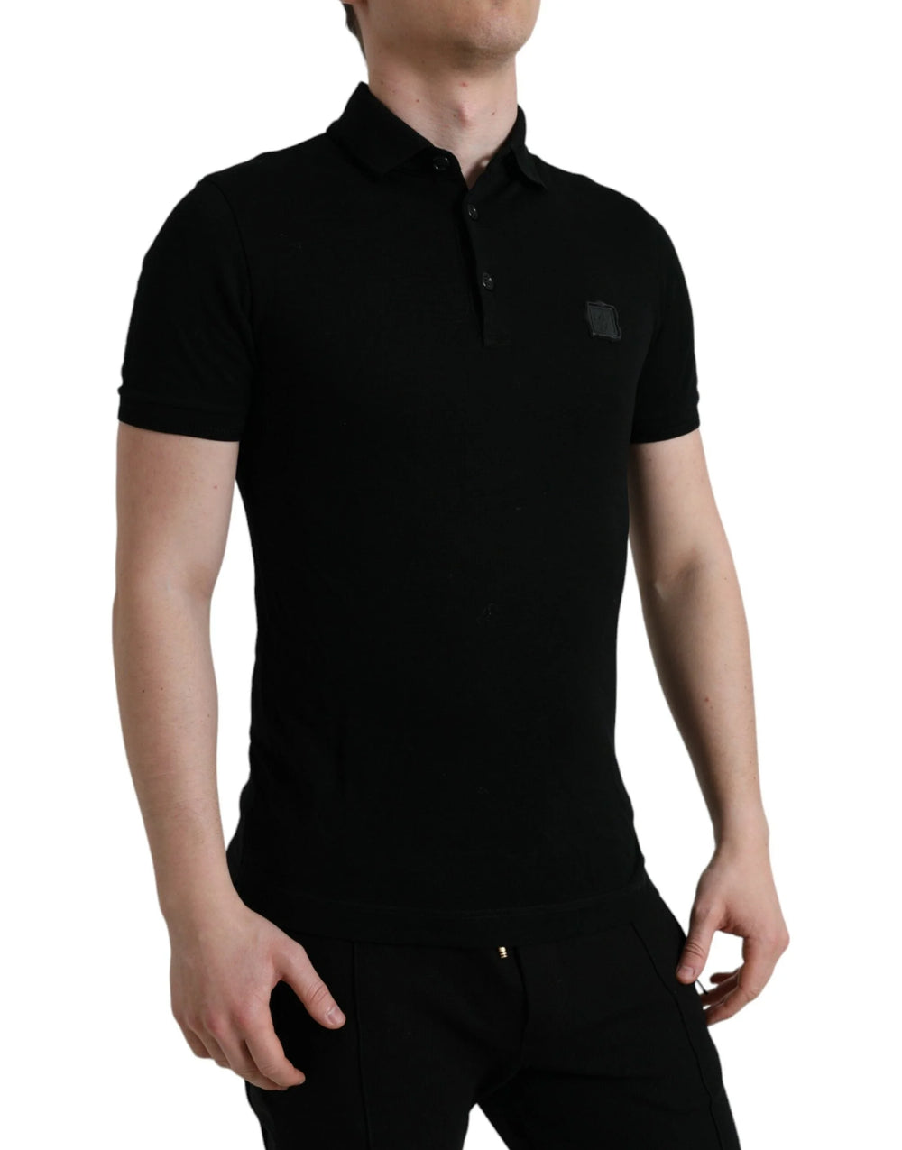 Dolce & Gabbana Black Logo Collared Short Sleeve T-shirt - IT46 | S - Polos
