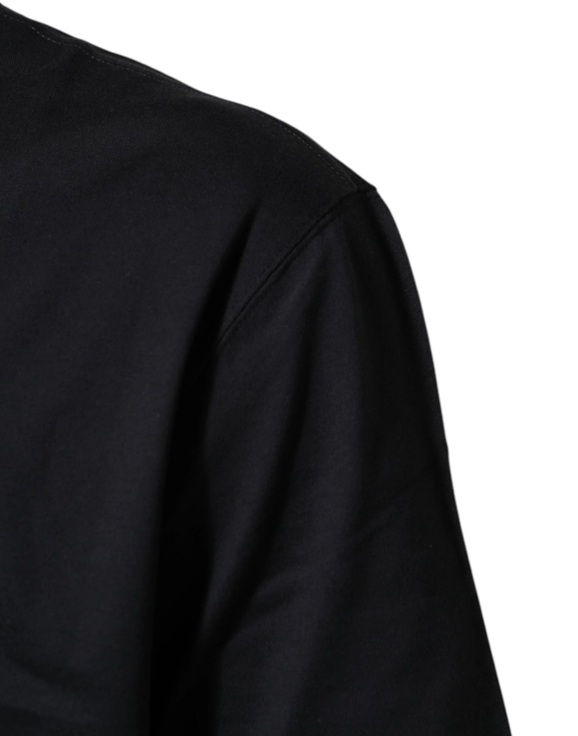 Dolce & Gabbana Black Logo Compass Cotton Crew Neck T-shirt - IT54 | XL