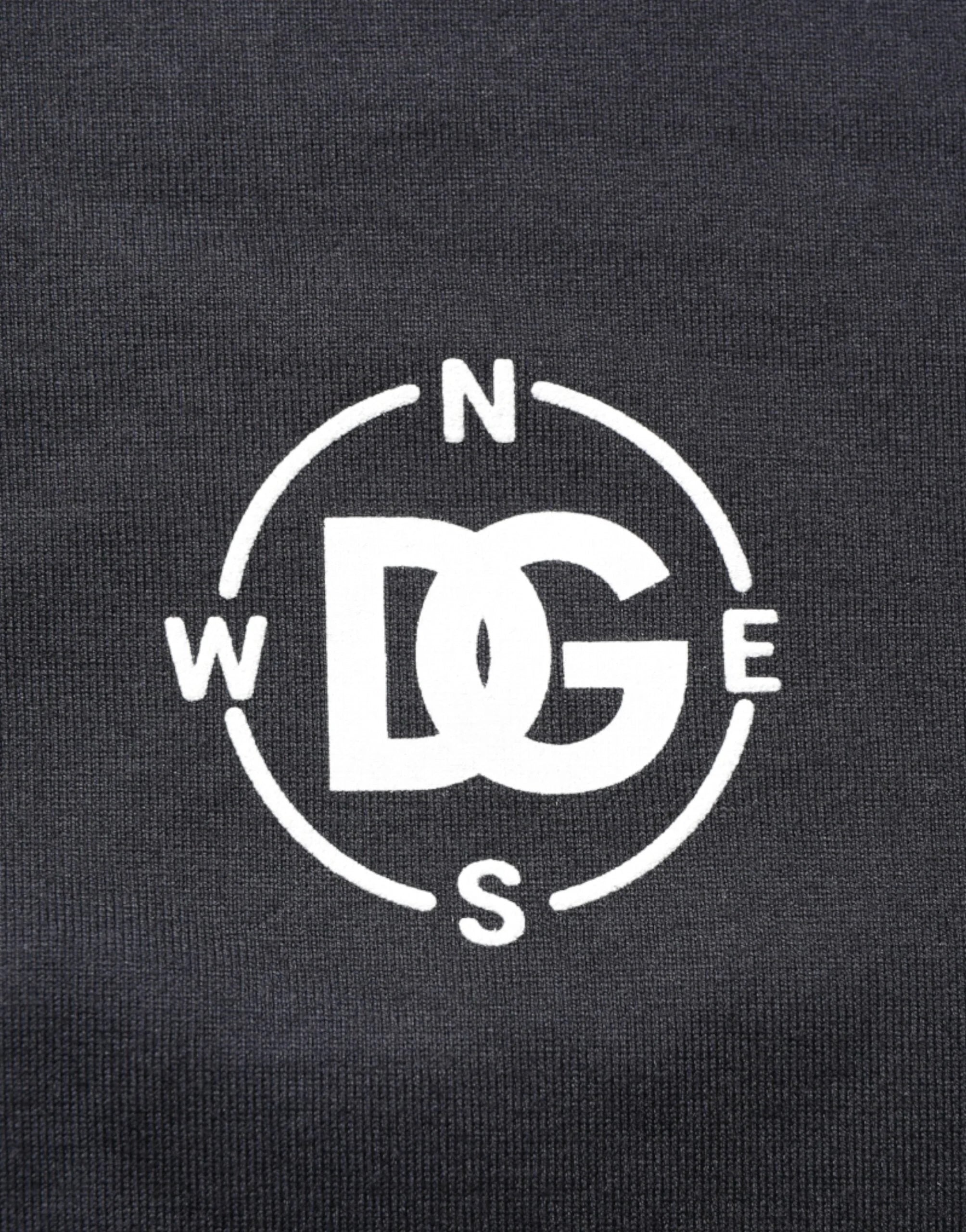 Dolce & Gabbana Black Logo Compass Cotton Crew Neck T-shirt - IT54 | XL