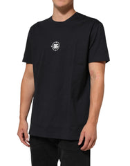 Dolce & Gabbana Black Logo Compass Cotton Crew Neck T-shirt - IT54 | XL