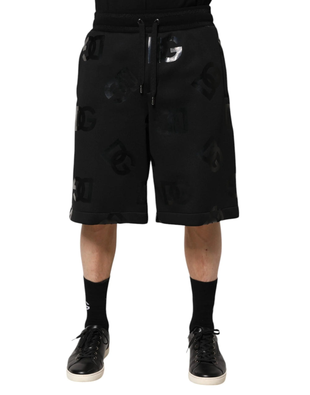 Dolce & Gabbana Black Logo Cotton Bermuda Sweatshorts Shorts - IT48 | M - Bermudas