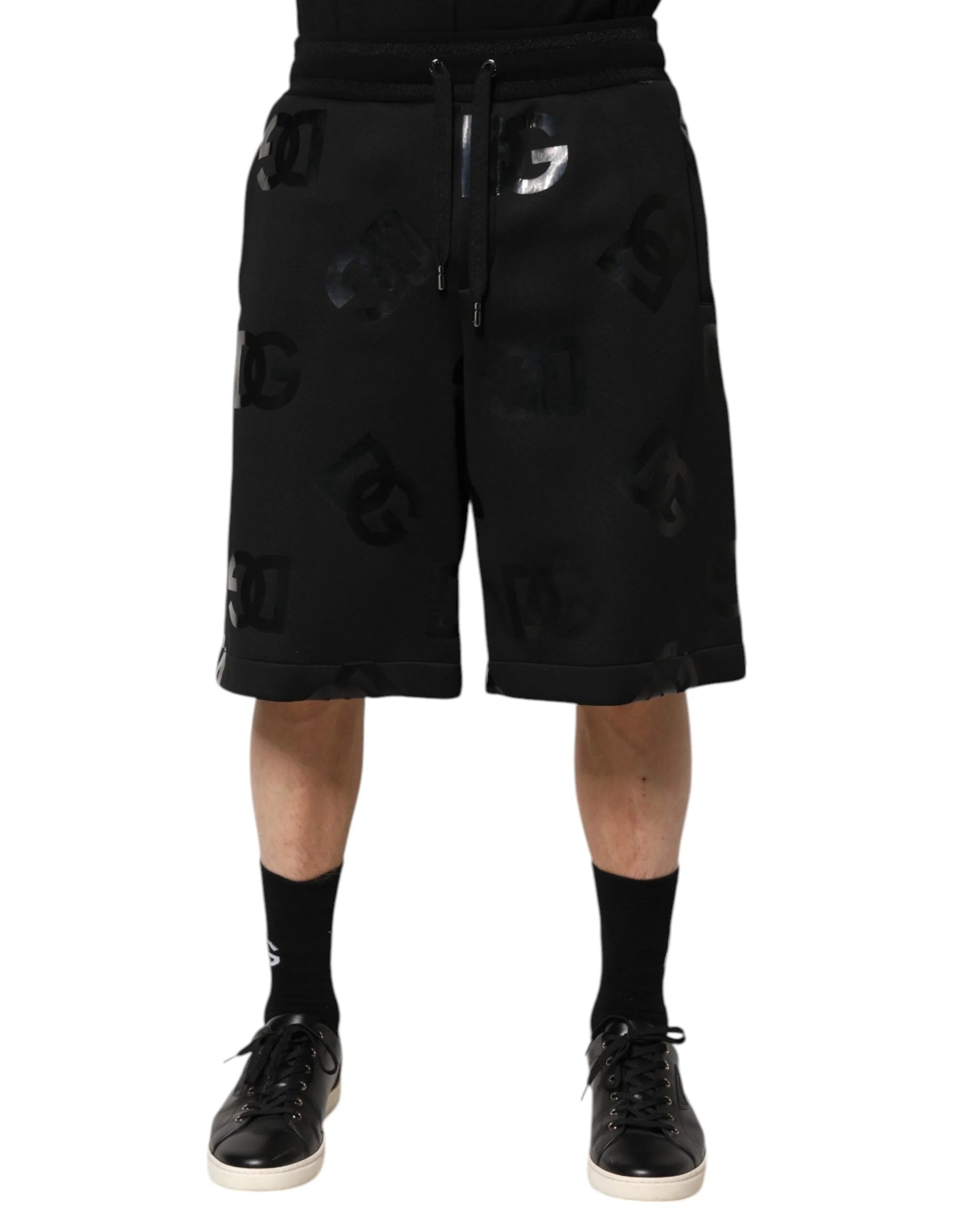 Dolce & Gabbana Black Logo Cotton Bermuda Sweatshorts Shorts - IT48 | M - Bermudas