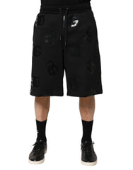 Dolce & Gabbana Black Logo Cotton Bermuda Sweatshorts Shorts - IT48 | M - Bermudas