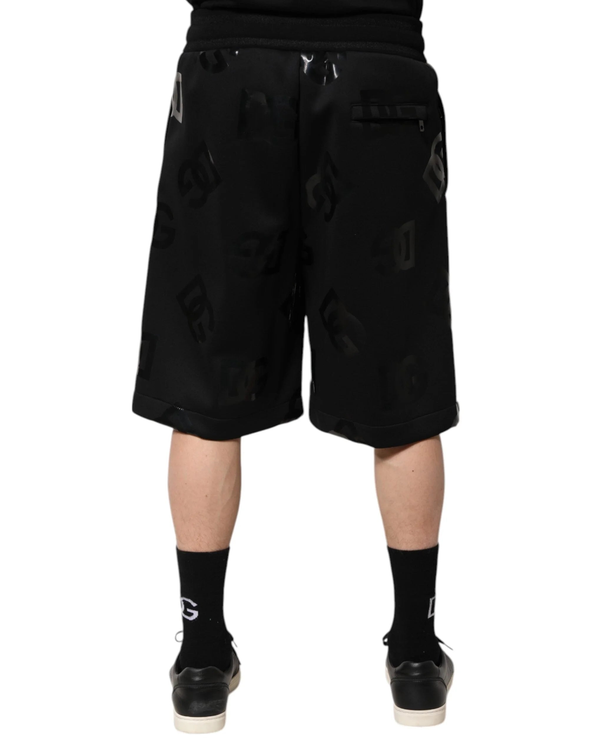 Dolce & Gabbana Black Logo Cotton Bermuda Sweatshorts Shorts - IT48 | M - Bermudas