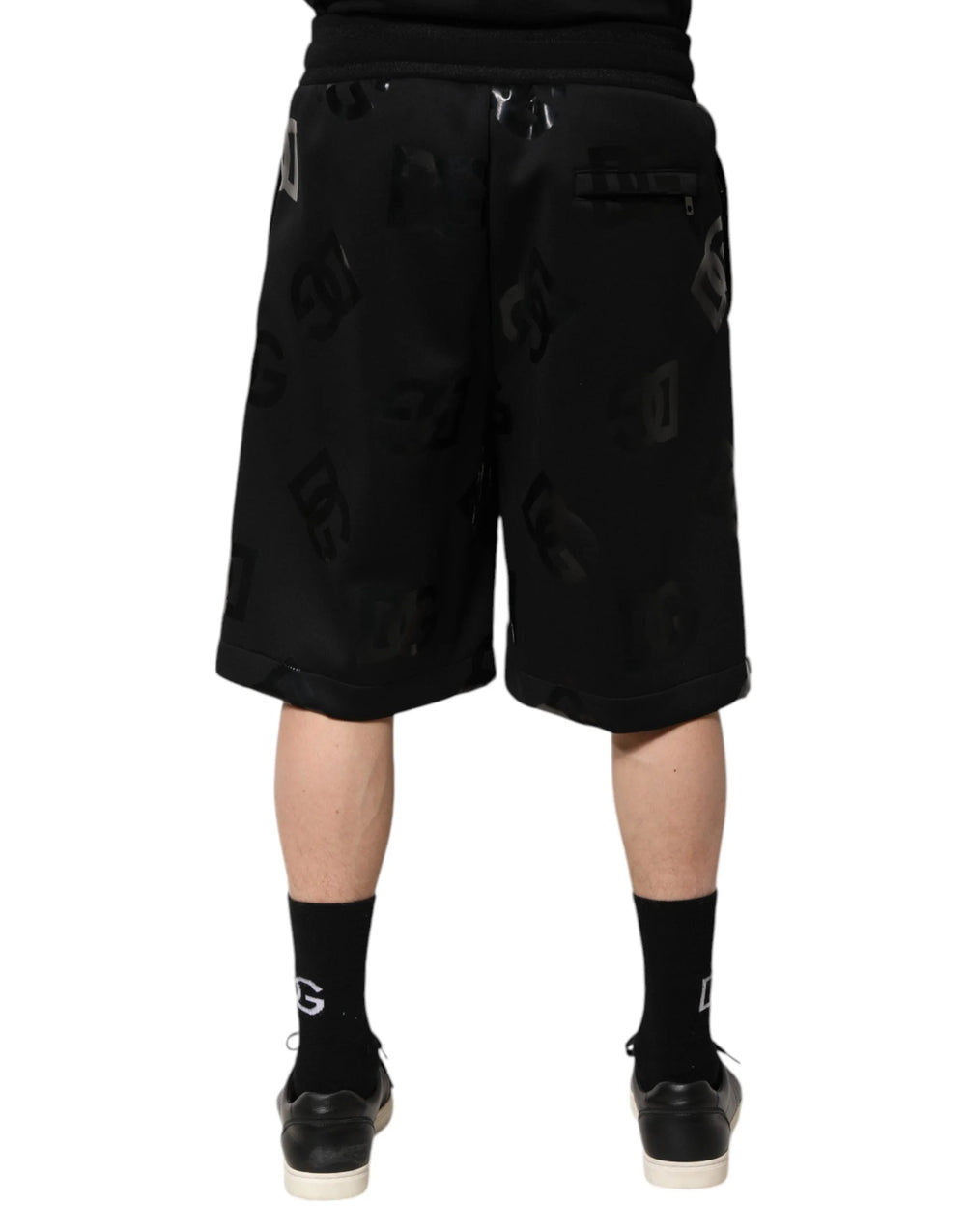 Dolce & Gabbana Black Logo Cotton Bermuda Sweatshorts Shorts - IT48 | M - Bermudas