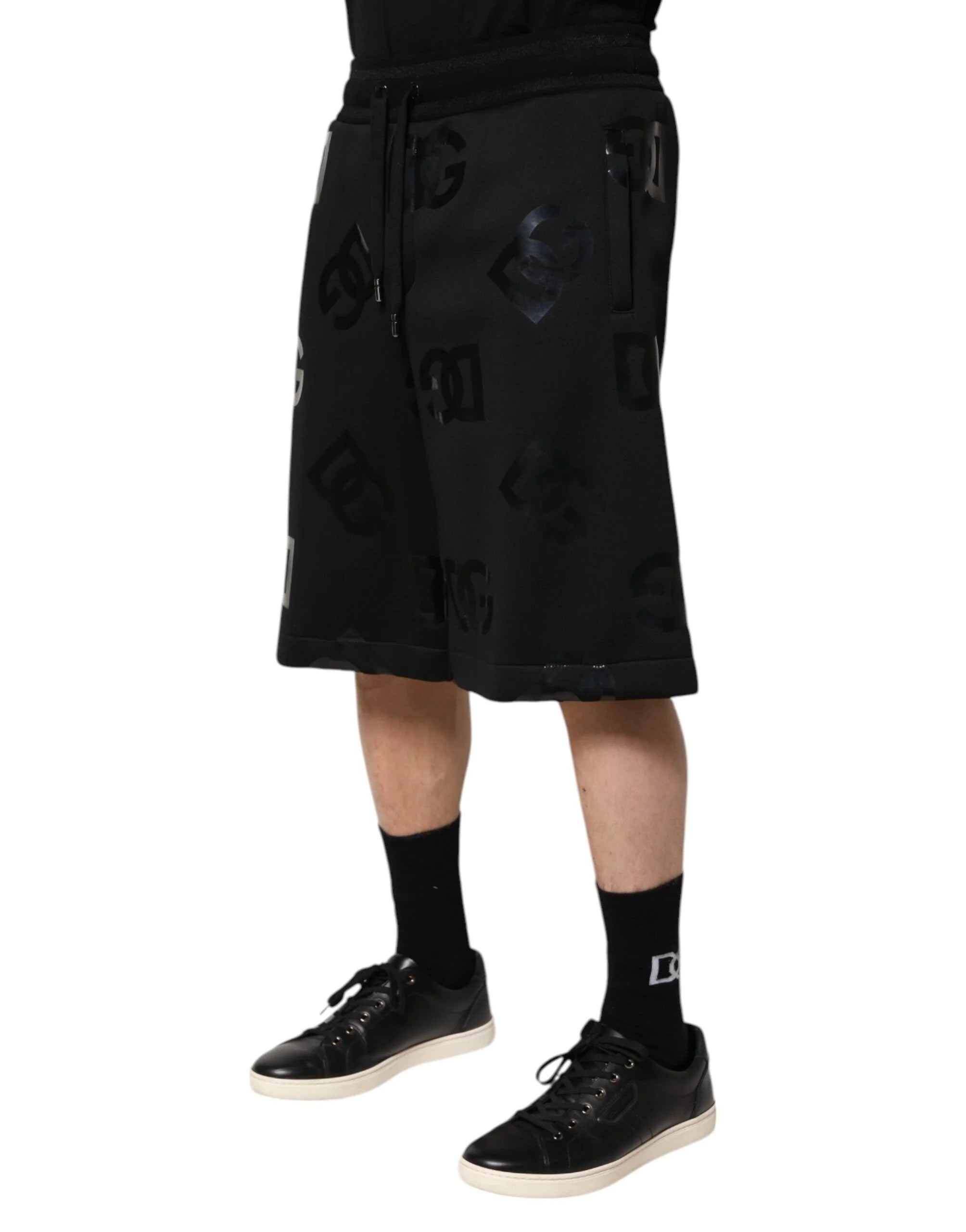 Dolce & Gabbana Black Logo Cotton Bermuda Sweatshorts Shorts - IT48 | M - Bermudas