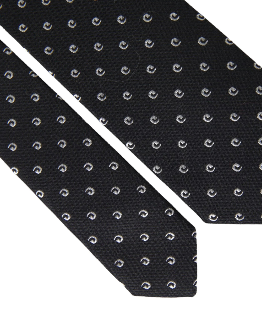 Dolce & Gabbana Black Logo Cotton Blend Adjustable Tie - Neckties
