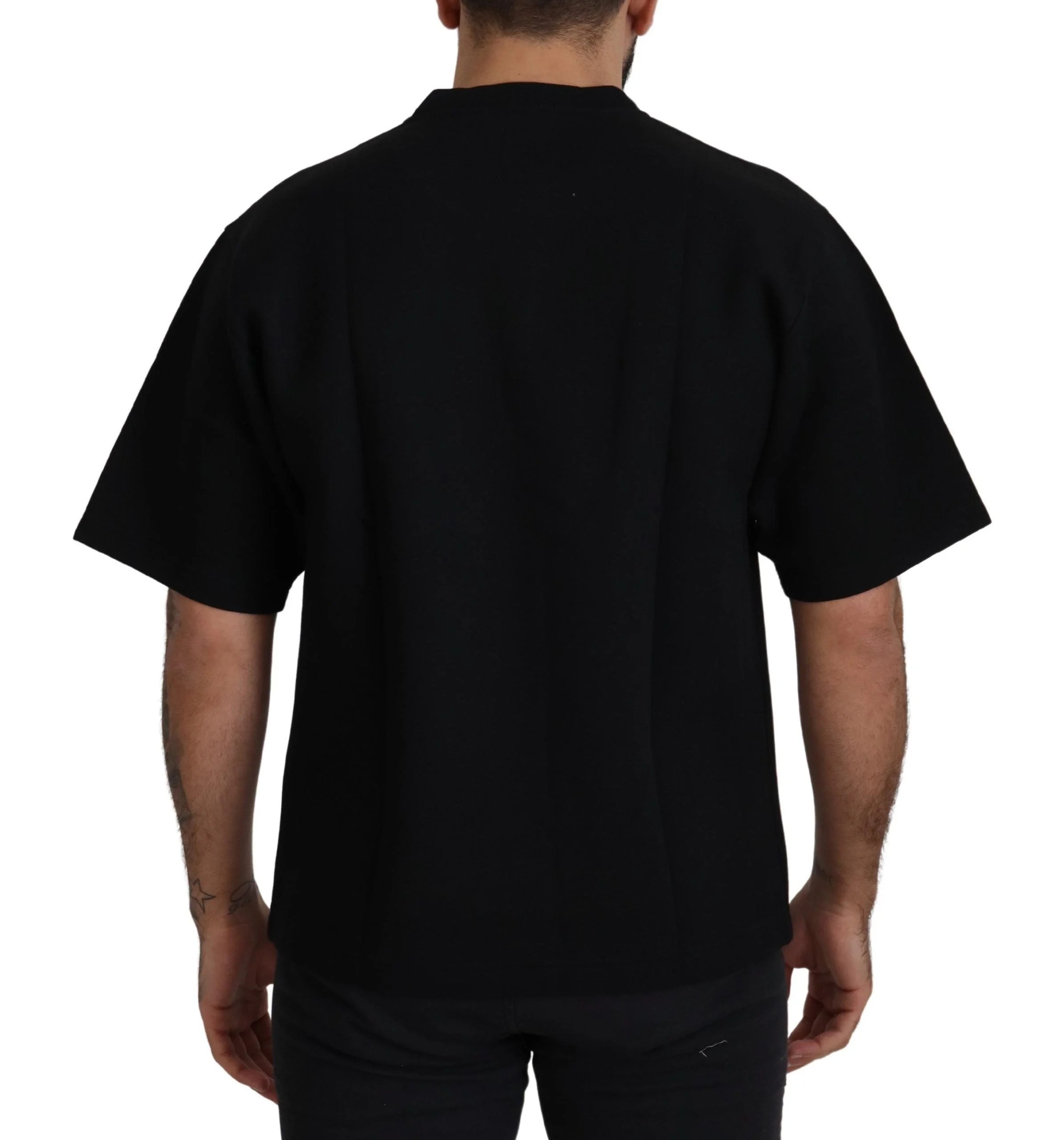 Dolce & Gabbana Black Logo Cotton Crewneck T-shirt - T-Shirts
