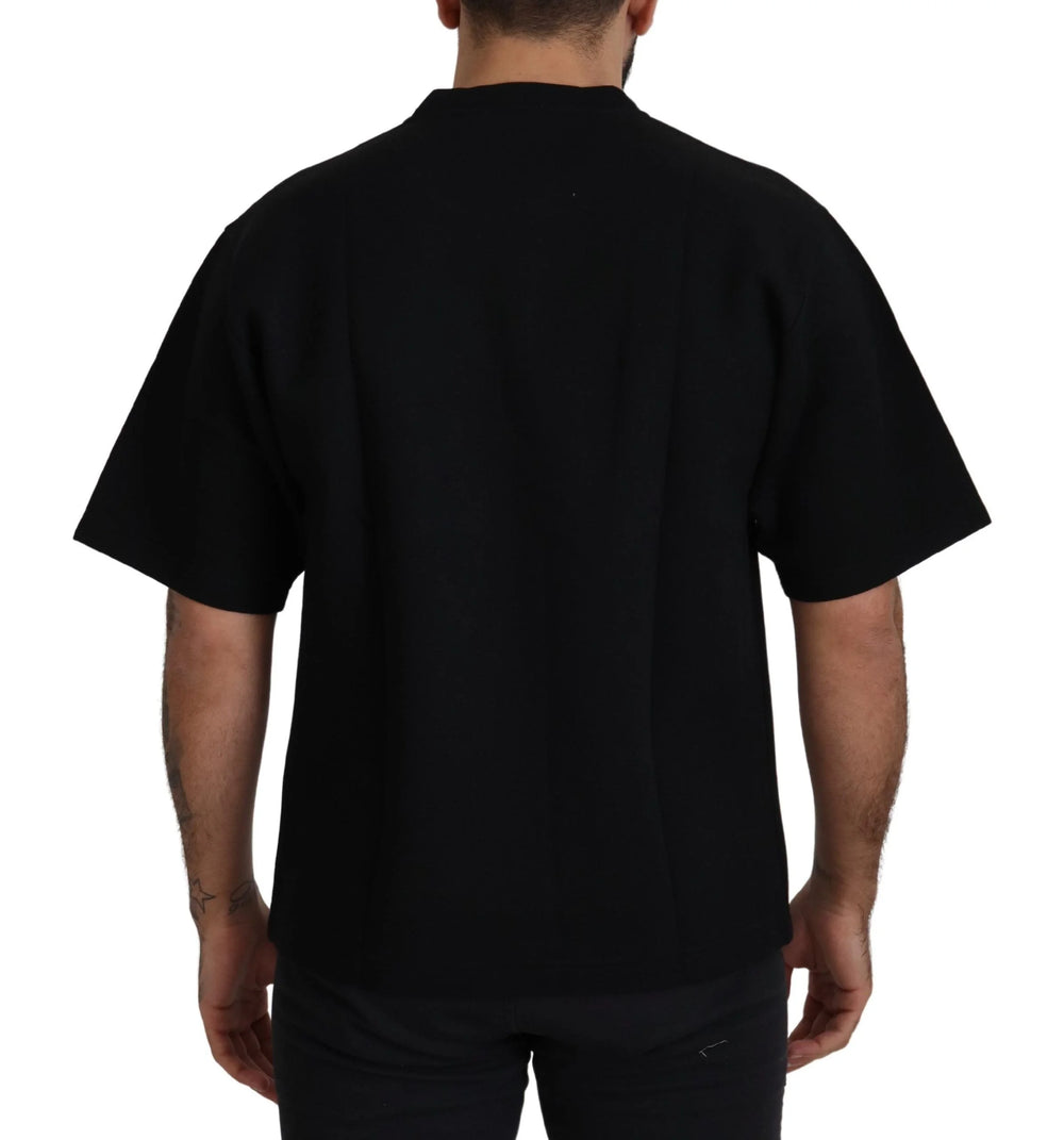 Dolce & Gabbana Black Logo Cotton Crewneck T-shirt - T-Shirts